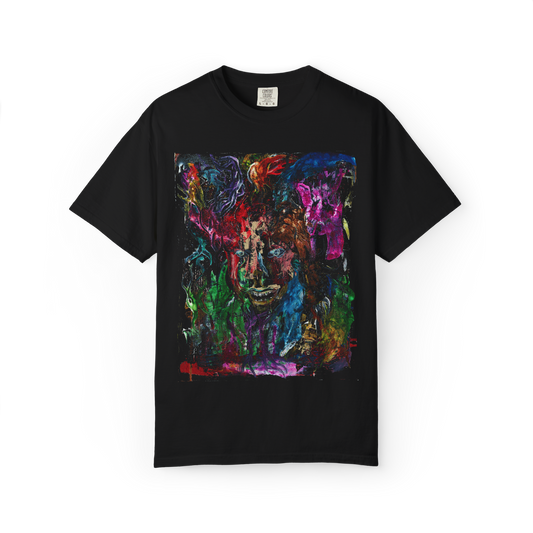 Lands of Delight Classic T-shirt featuring the Lands of Delight album artwork by Alon Mor, front view.