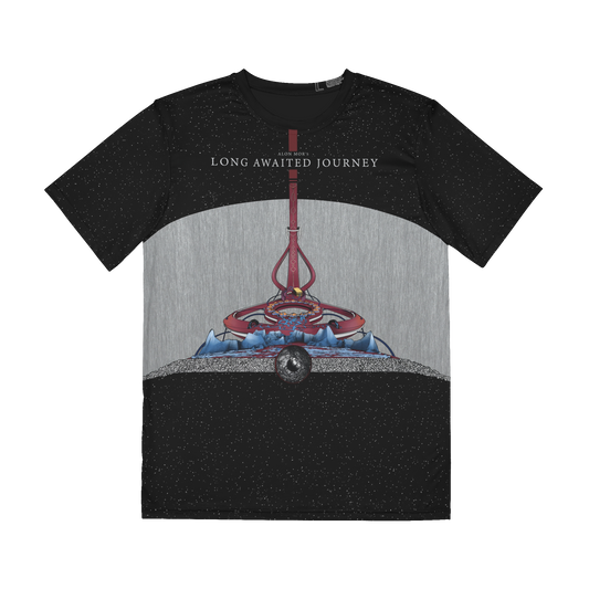 Long Awaited Journey T-shirt featuring artwork from Alon Mor’s Long Awaited Journey, front view.